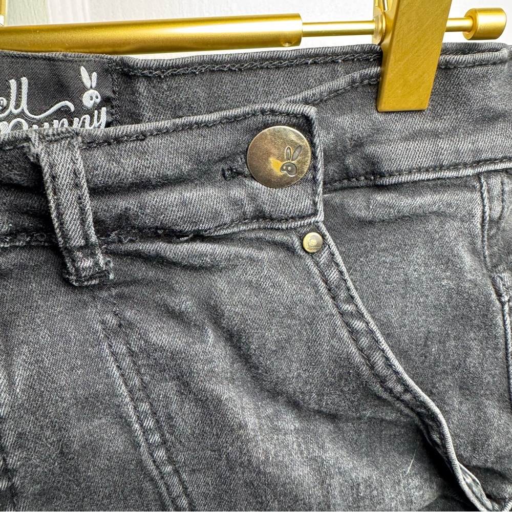 Hell Bunny Asymmetrical Button Cut Off Denim Shorts Black Size Small Size 28 - Picture 8 of 12